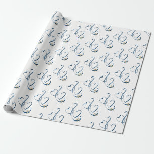Papier Cadeau "Coeurs et anneaux Mariages"