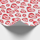 Papier Cadeau Coeurs et baisers rouges et blancs (Coin)