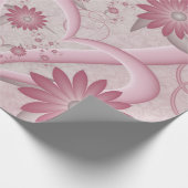 Papier Cadeau Coeurs et fleurs Abstraits roses Aimer l'art fract (Coin)