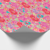 Papier Cadeau Coeurs et fleurs de Saint-Valentin (Coin)