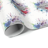 Papier Cadeau Coeurs Et Lavages Dans L'Aquarelle (Coin rond)