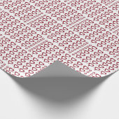 Papier Cadeau Coeurs et petits points Rouge et blanc Design chic (Coin)