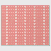 Papier Cadeau Coeurs et Pois - Saint-Valentin rose (Plat)