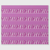 Papier Cadeau Cœurs et rayures fuchsia (Plat)