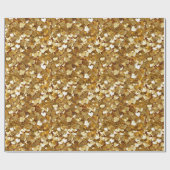 Papier Cadeau Coeurs étincelants Chic Gold (Plat)