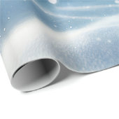 Papier Cadeau Coeurs flottants de neige (Coin rond)