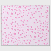 Papier Cadeau Coeurs flottants roses (Plat)