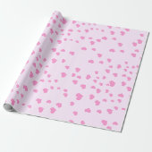 Papier Cadeau Coeurs flottants roses (Déroulé)