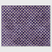Papier Cadeau Coeurs Foxier Gold Violet violet velours violet Eg (Plat)