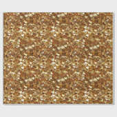 Papier Cadeau Coeurs glamés en or chic (Plat)