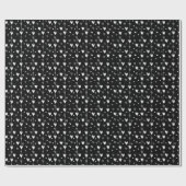 Papier Cadeau Coeurs gothiques noir et blanc (Plat)