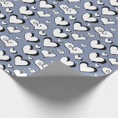 Papier cadeau coeurs gris (Coin)