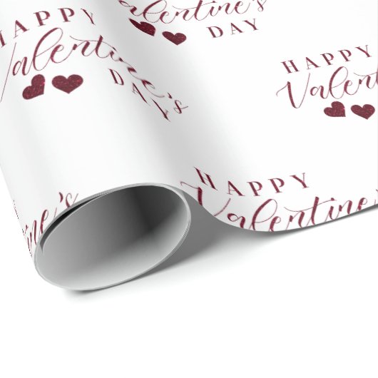 Papier Cadeau Coeurs Heureuses Saintes-Valentin Parties scintill (Coin rond)