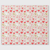 Papier Cadeau Coeurs Joueurs Valentine's Day Cadeau Envelopper (Plat)