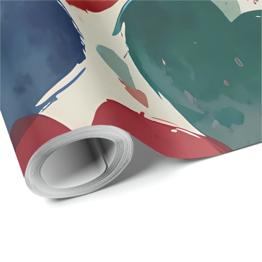 Papier Cadeau Coeurs joyeux (Coin rond)