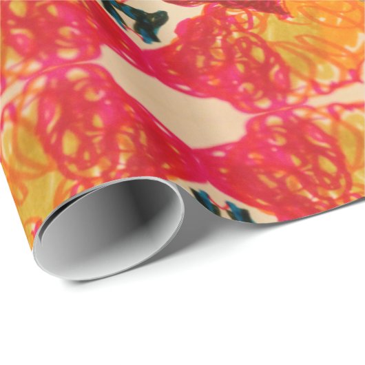 Papier Cadeau Coeurs Kaleidoscope (Coin rond)