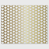 Papier Cadeau Coeurs Mariages or et blanc élégants (Plat)