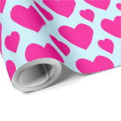 Papier Cadeau Coeurs mignons Aimez le Motif de la Saint Valentin (Coin rond)