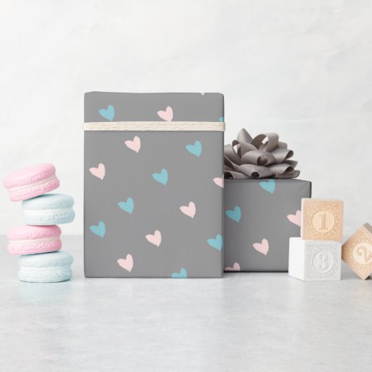 Papier Cadeau Cœurs mignons & écriture d'amour Saint-Valentin Ro (Baby Shower)