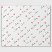 Papier Cadeau Cœurs mignons et script d'amour pour la Saint-Vale (Plat)