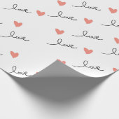 Papier Cadeau Coeurs mignons & Love Script Valentines Day (Coin)