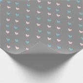 Papier Cadeau Coeurs mignons & Love Script Valentines Jour Rose/ (Coin)