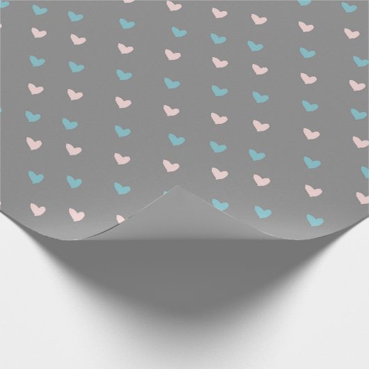 Papier Cadeau Coeurs mignons & Love Script Valentines Jour Rose/ (Coin)