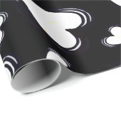 Papier Cadeau Cœurs mignons noirs (Coin rond)