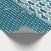 Papier Cadeau Cœurs mignons rayures et nœud  (Coin)