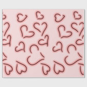 Papier Cadeau Cœurs mignons rouges (Plat)
