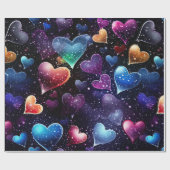 Papier Cadeau Coeurs multicolores (Plat)