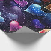 Papier Cadeau Coeurs multicolores (Coin)