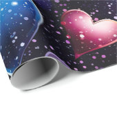 Papier Cadeau Coeurs multicolores (Coin rond)