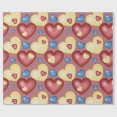 Papier Cadeau Coeurs multicolores. Motif sans couture. (Plat)