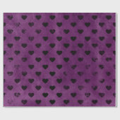 Papier Cadeau Coeurs noirs en plumes (Plat)