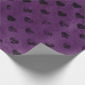 Papier Cadeau Coeurs noirs en plumes (Coin)