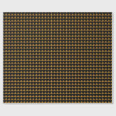 Papier Cadeau Cœurs noirs sur fond or mat (Plat)