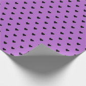 Papier Cadeau Coeurs noirs sur pourpre | Papier d'enrobage perso (Coin)