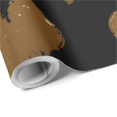 Papier Cadeau Coeurs Or mignons (Coin rond)