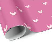 Papier Cadeau Coeurs or rose chic (Coin rond)