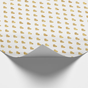 Papier Cadeau Coeurs parties scintillant or