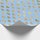 Papier Cadeau Coeurs Pastel Blue et Gold Love (Coin)