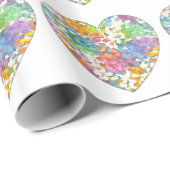 Papier Cadeau Coeurs Pastel Confetti (Coin rond)