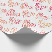 Papier Cadeau Coeurs pointus roses et oranges Saint-Valentin (Coin)