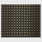 Papier Cadeau Coeurs Pois d'or Confetti Black Metallic (Plat)