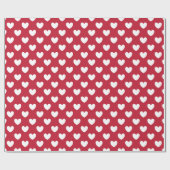 Papier Cadeau Coeurs polka blancs et rouges (Plat)
