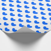 Papier Cadeau Coeurs polka bleu sur blanc (Coin)