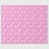 Papier Cadeau Coeurs polka rose (Plat)