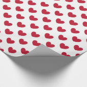 Papier Cadeau Coeurs polka rouge sur blanc (Coin)