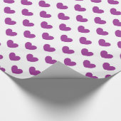 Papier Cadeau Coeurs polka violet sur blanc (Coin)